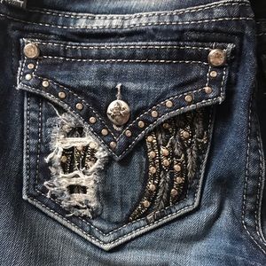 SOLD. Winged Flap Pocket Bootcut Miss Me Jeans